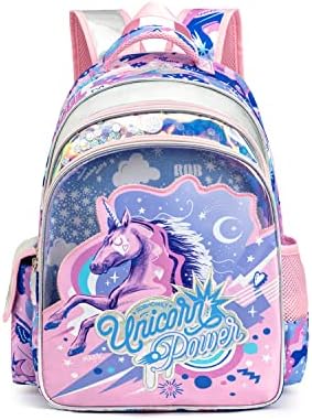 Mochila Robhomily Kids para meninas de 16 polegadas para a pré -escola da escola primária de jardim de infância Backpack de unicórnio