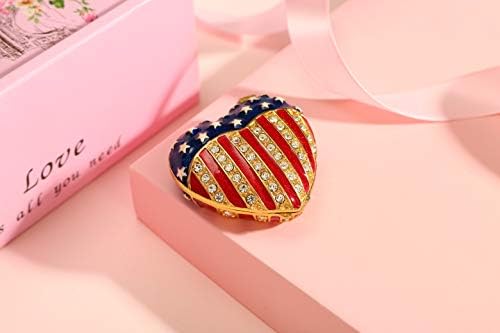 Furuida Love Heart Jewelry Binket Box articulada American Color Classic Home Decor Presente para o Dia das Mães Dia de Ação de Graças do Dia dos Namorados Natal