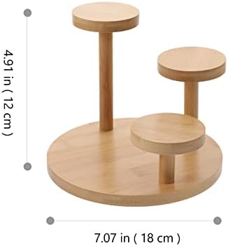 Homsfou Wood Display Riser 3 Cupcake Round Cupcake Stand para a sobremesa Tower Tower Cupcake Towerned Bandejas Prateleira de exibição para cupcake stand colecionible jewelry exibição de varejo