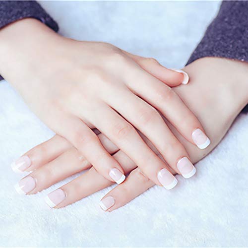 Abien French Nails Pressione curta prenda no quadrado unhas falsas e brilhantes para mulheres e meninas