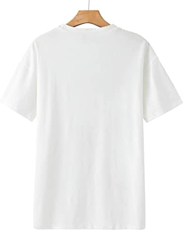 Camisas para mulheres, feminina de picada de manga curta de pista curta Blusa de camiseta solta Tops casuais tops de borboleta de