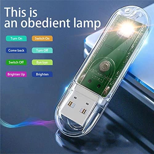 5x Mini USB LED MUDANÇA Night Night Light Portable Lamp Ultra-Bright English Voice Control Dimmable Flicker Free Iluminação