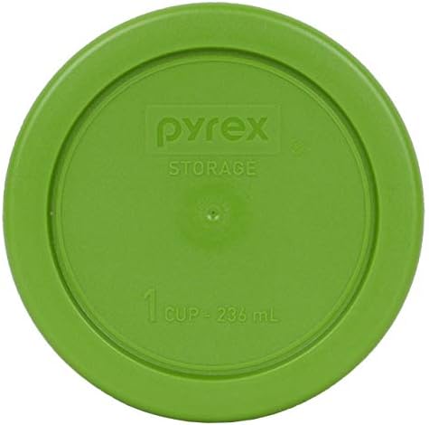 Pyrex 7202-PC 1 xícara de grama verde redonda tampa de armazenamento de alimentos de plástico feita nos EUA