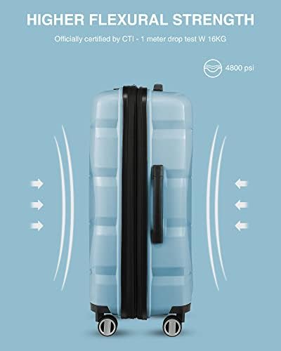 Luggex 28 polegadas bagagem com rodas giratórias - pp bagagem verificada extra grande com trava TSA, expansível e leve