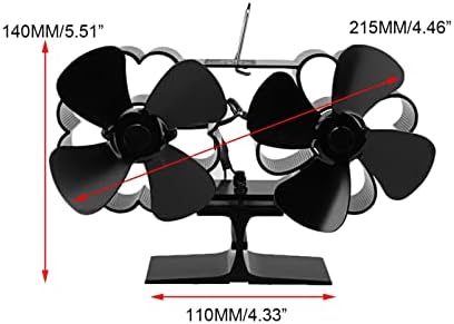 AAA AYYYSHOPP Black Fire Fan 8 Foot de fogão a calor Log de madeira queimador de madeira Eco amigável fã silencioso Distribuição