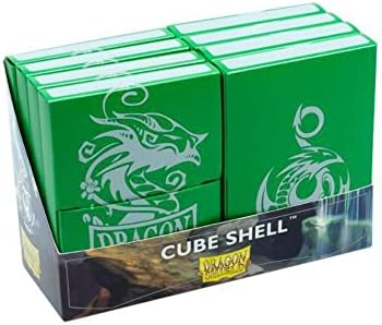 Caixa de convés de cartas de escudo de dragão - cubo de casca verde 8 unidades - TCG durável e robusto, armazenamento