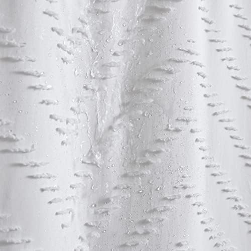 Yokii White Boho Small Stall Stall Chuser Curtain 36 '' Largura, moderno chique de textura chique em texturizado Chevron listrado