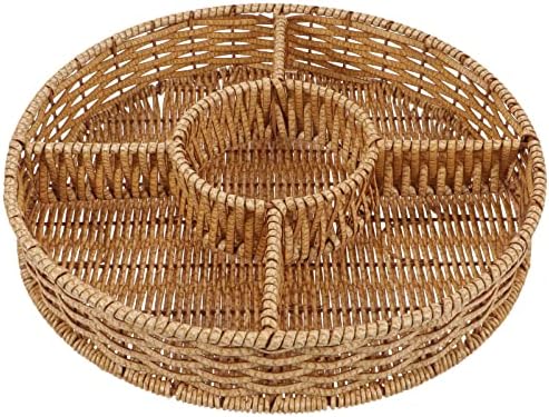 Homoyoyo redondo pão que serve cesta de pão artesanal que serve bandeja de lanches com multi-grade
