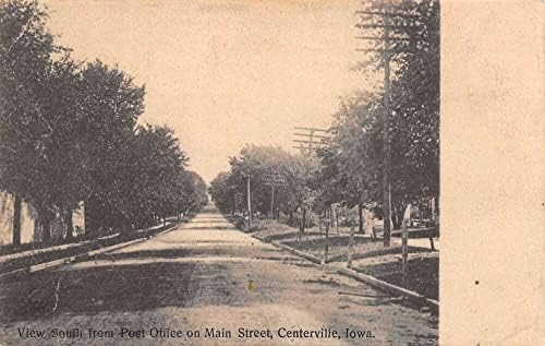 Centerville Iowa Main Street View ao sul da Office Vintage Post -Card U1374