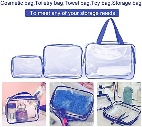 Veki 3pcs Conjunto de saco de higiene clear de higiene clear TSA Bolsa de maquiagem aprovada Bolsa de viagem cosméticos para homens