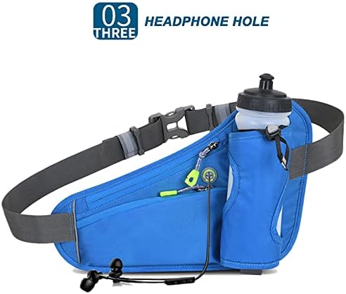 JBB Belt Hydration Hydration Pack com suporte para garrafas de água para homens mulheres com fone de ouvido para caminhada