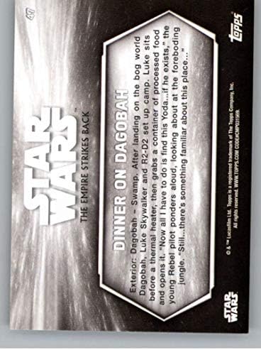 2019 Topps Star Wars Empire Strikes Back Back and White 47 Jantar em Dagobah Luke Skywalker Card