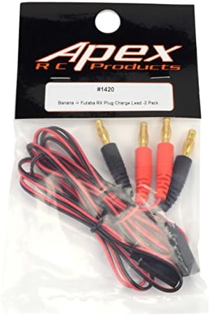 APEX RC Products Futaba Style Receiver Plug -> 4mm de plugue de banana Canche - 2 pacote 1420