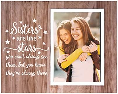 Presentes de amizade de Mayavenue Madeira de madeira - Irmã é como moldura de imagem para estrelas para amigas meninas meninas