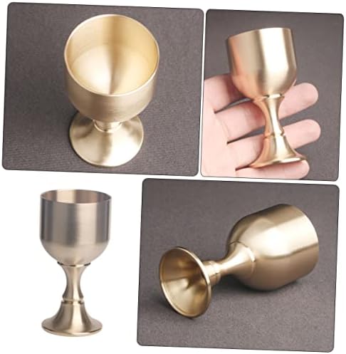 Decoração de bronze da OperitACX Decoração minimalista Tabela Topper Decoração de mesa de mesa chinesa Rei Rei Royal S Cálice Copo Pequeno Copo de Vinho Copo de Vinho de Vinho Estilo Chinês Ornamento Alto Globo