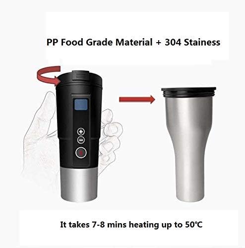 Topwon 12V Smart Milk Bottle Aquexer para carro, aquecedor de saco de armazenamento de mama, controle de temperatura e exibir copo de aquecimento de carros de caneca de café inteligente