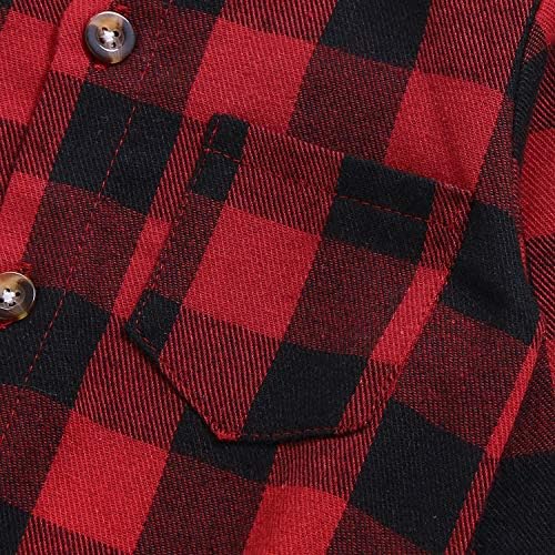 RomperinBox Flanela infantil Buffalo Plaid Baby Camise