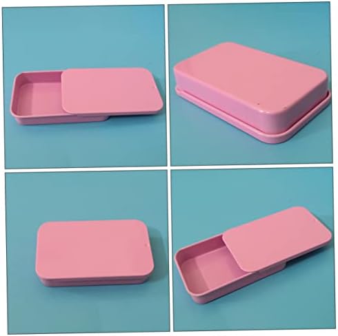 Favomoto 8pcs caixas rosa push-pull maquiagem de maquiagem Organizador Candy Jars com tampas cubos de armazenamento com tampa de metal contêineres de caixa de lata