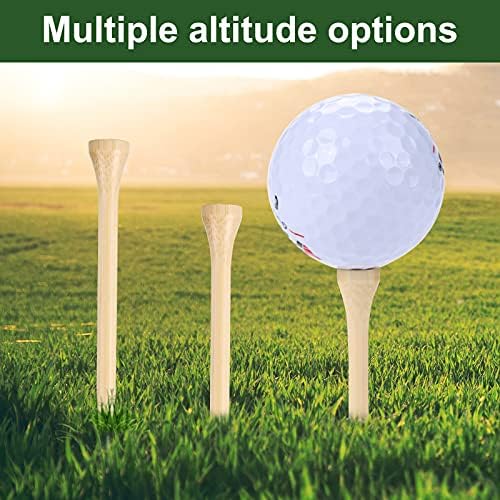 GFGL Golf Tees de bambu durável camisetas 100pcs 120pcs 3-1/4 Material biodegradável Reduza o lado da atrito mais estável