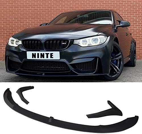 Ninte Front Lip Fits para 2015-2020 BMW F80 M3 F82/F83 M4, MP ABS ABS MATTE Black Warrior Front Bumper Spoiler Splitter