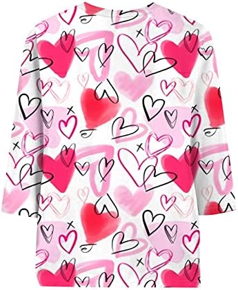 Womens Love Heart Sweatshirt Pulloves gráficos Love Cartão de coração Impressão Sorto dos namorados Tops Roupas