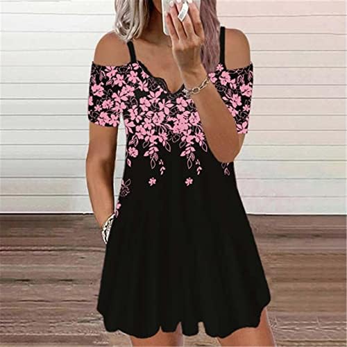 Vestidos Fragarn para mulheres plus size, feminino feminina moda de verão halter vestido de estampa floral com deco