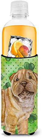 Tesouros de Caroline BB9893TBC Shar Pei Puppy São Patrício Hautger, verde, lata de manga mais refrigerada Machine lavável bebida