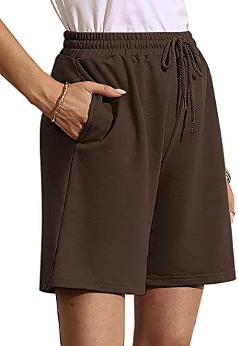 Quenten feminino casual short short atlético de academia solta caminhada correndo shorts de corredor com bolsos