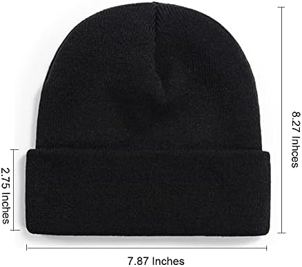 Exemaba unissex knit manguito chapéu de gorro, cor de esqui de malha quente de cor sólida Capinho de esqui para homens