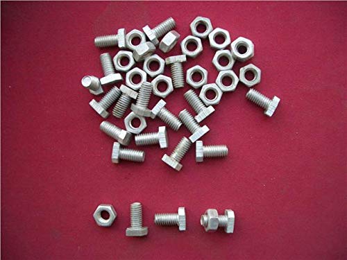 20 x Glashouse Glasshouse Aluminium Cropped Head Nuts and Bolts M6 x 12mm