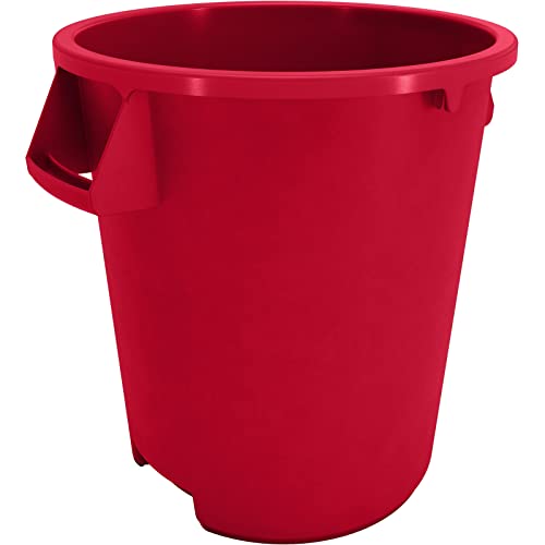 Carlisle FoodService Products Bronco Round Waste Bin Lixer de lixo de 10 galões - vermelho - pacote de 1