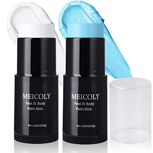 MEICOLY BRANCO AZUL FACELO BORD BORD BULL 1,06 OZ/PC, TIPA DE FACELA DE FAPE DO ARGENTINA, Fundação de maquiagem branca de palhaço,