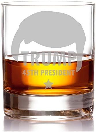 Trump 45º Presidente Chefe Gravado Glass de Rocks de 10 onças