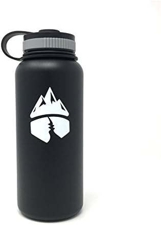 Campsite Essentials de parede dupla a vácuo Isolado em aço inoxidável garrafa de água, boca larga, com tampa sem BPA