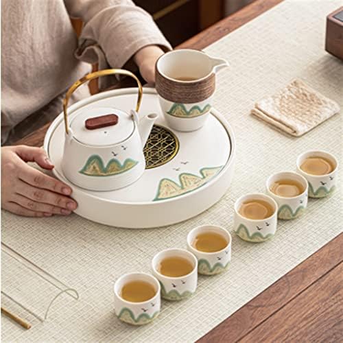 HDRZR Ceramic Kung Fu Tea Set Office Home Office Complete o conjunto de presentes de chá de chá japonês completo
