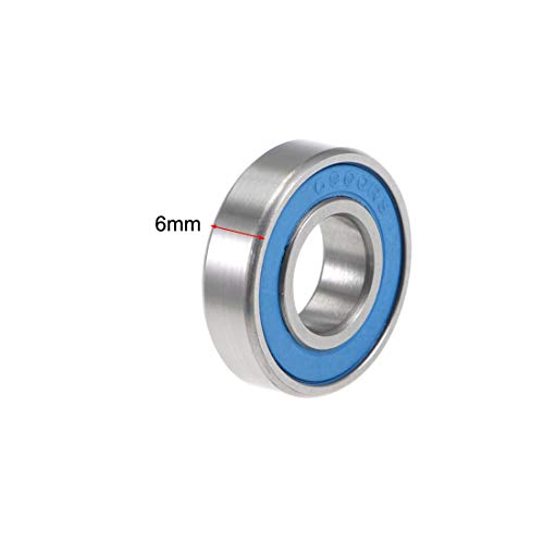 UXCELL 6800-2RS Rolamentos de esferas de ranhura profunda 10 mm x 19 mm x 5mm Tampa azul de aço cromado duplo de seleção