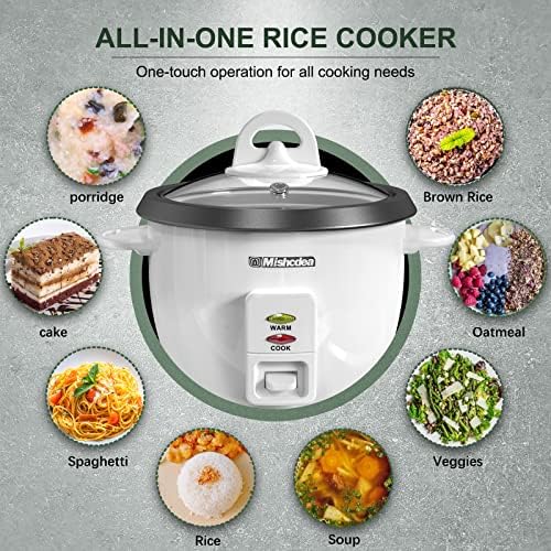 Mishcdea Rice Cooker 10 xícaras de vapor não cozidas e alimentos, fogão de arroz elétrico cozinhando rápido com