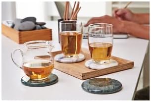 Jemarble Coasters Trivet, diâmetro de 3,93 polegadas, branco