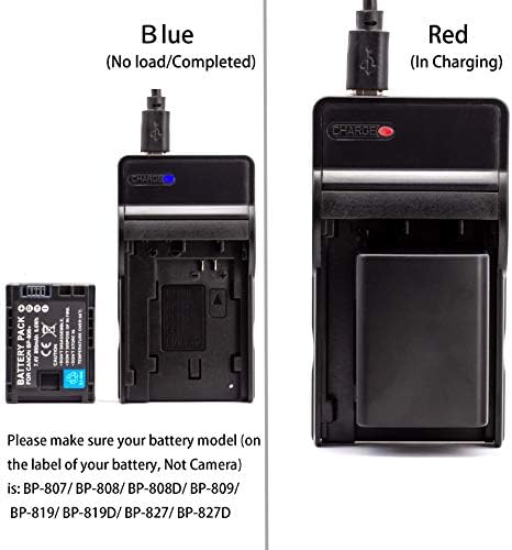 Carregador USB BP-808 para Canon FS100, FS200, FS300, Legria HF G10, câmera Legria HF G25 e muito mais