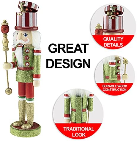 Creatrações inteligentes chapéu de ornamento de ouro 15 polegadas de madeira tradicional de madeira, decoração festiva