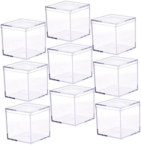 Zerodeko 9pcs caixas pequenas caixas de armazenamento de caixas transparentes com tampas versáteis estojo de jóias com tampas mini caixotes transparentes ps