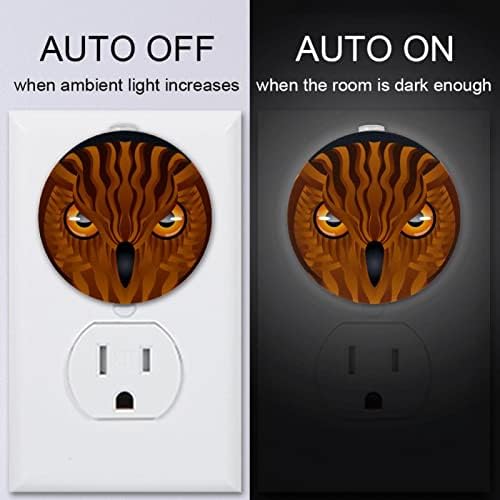 2 Pacote Plug-in Nightlight LED Night Light com sensor de entardecer ao amanhecer para o quarto de crianças, viveiro, cozinha, corredor incrível Buho Owl