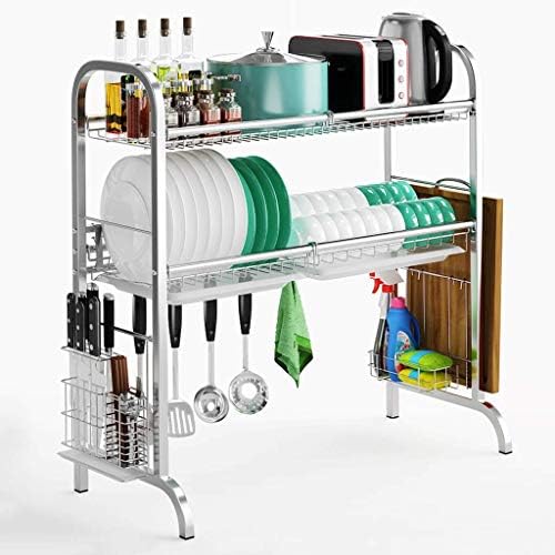 Pias dmuniz, rack de prato, 2 camadas de cozinha de secar rack rack rack de utensílios de mesa de mesa de mesa, 4 tamanhos/94 * 36 * 82cm