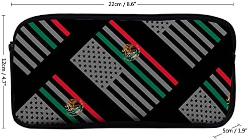 Funnystar American México Bandeira Grande Capacidade Lápis 2 Camadas Camadas Bolsa Lápis Mesa Organizador de Menina de Cosmética