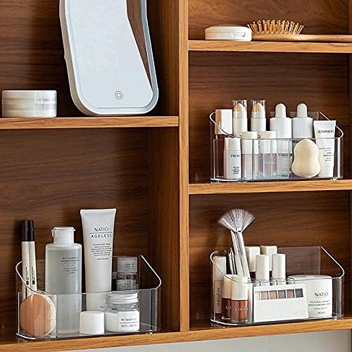 Waczj Makeup Organizer Bandejas de banheira de banheira de banheiros Cosméticos Organizador de armazenamento bandeja bancada Vaidade Display Divisores