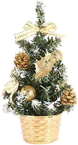 Ochine 1ft mini mesa de Natal árvore com ornamentos, árvore de Natal artificial branca de 12 polegadas para decorações de