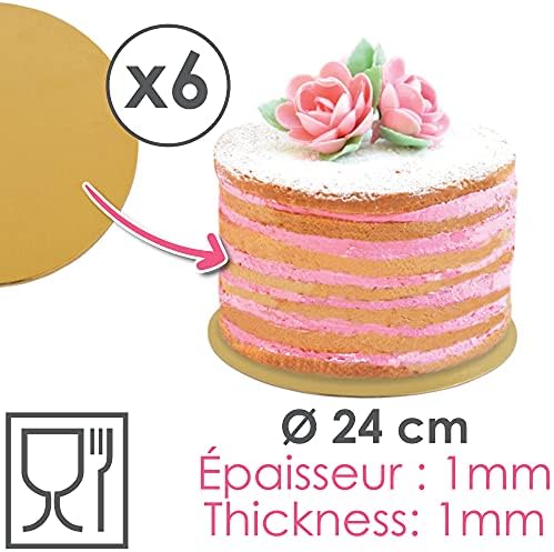 Scrap cozinhar sucata 5201set de 6 placas de bolo de papelão fino 24 x 24 x 0,7 cm, multicolorido