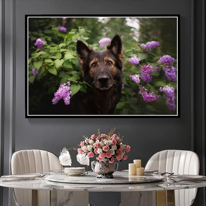 Pastor alemão Cão de estimação fofa cachorro Diy 5d Diamond Pintura Kits Landscape Animal Arts Craft para decoração