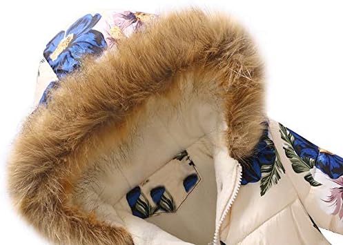 Bebê criança meninas meninos meninos de inverno no outono jaqueta quente 2-7 anos filhos floral grosso casaco à prova de vento com capuz
