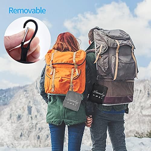 2 PCs Viajar bolsa de lavanderia, bolsa de roupas sujas JHX 【Atualizada】 com alças e carabiner de alumínio, bolsa de roupa